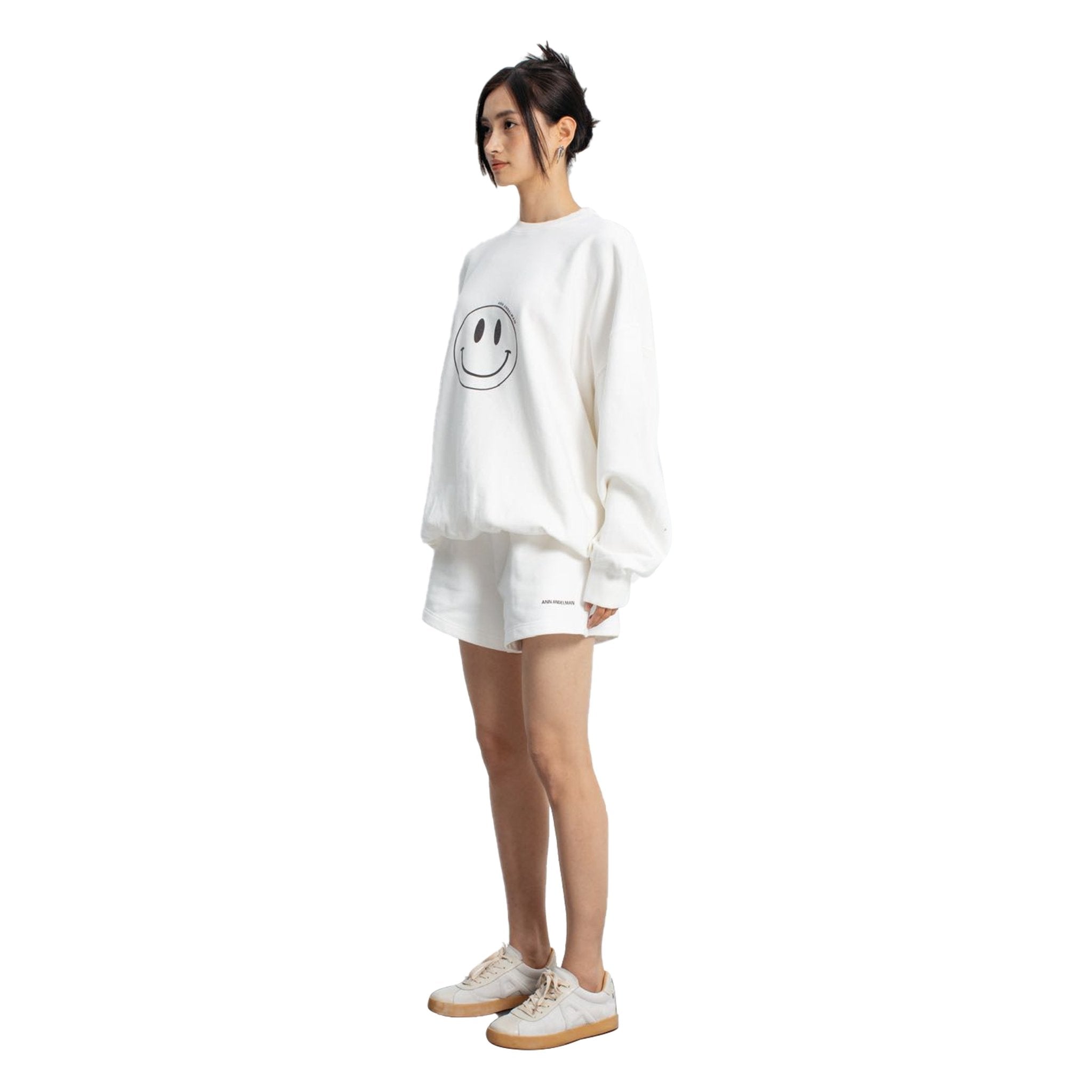 ANN ANDELMAN White Smiley Face Sweater | MADA IN CHINA