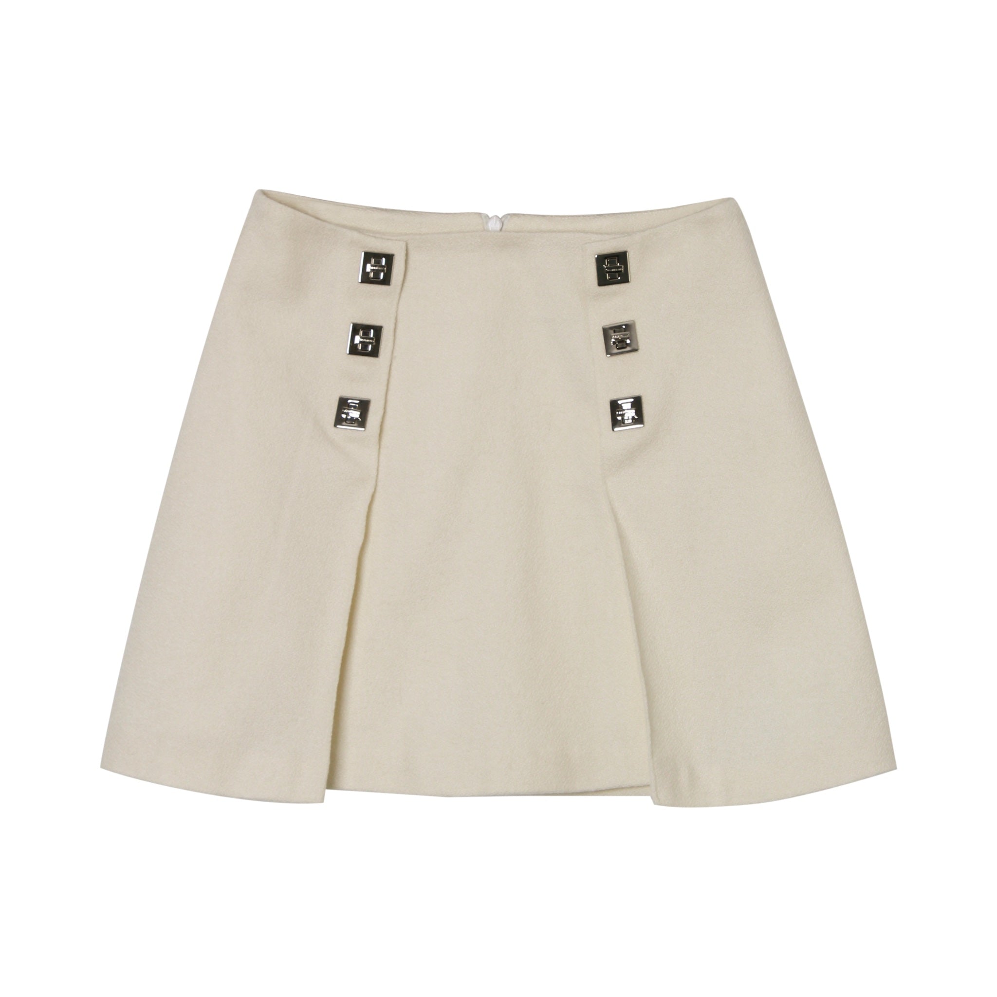 CALVIN LUO White Square Screw Lock A-line Skirt | MADA IN CHINA