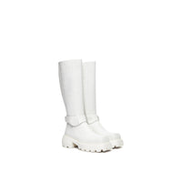 LOST IN ECHO White Square Toe Knee High Boots | MADA IN CHINA