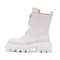 LOST IN ECHO White Square Toe Zipper Thick Soled Suit Boots | MADA IN CHINA