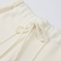 THREE QUARTERS White Straight Woolen Pants | MADA IN CHINA