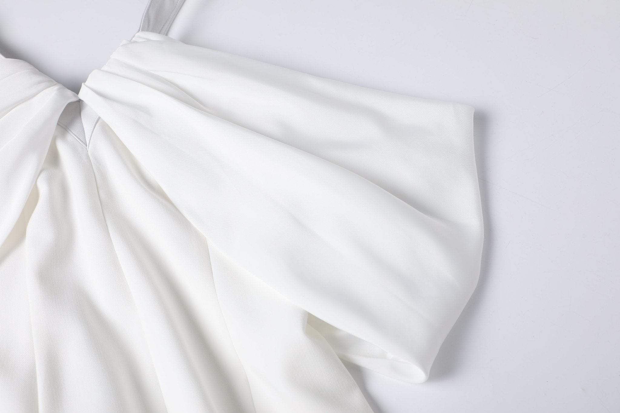 MARK GONG White Strapless Pleated Dress | MADA IN CHINA