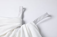 MARK GONG White Strapless Pleated Dress | MADA IN CHINA