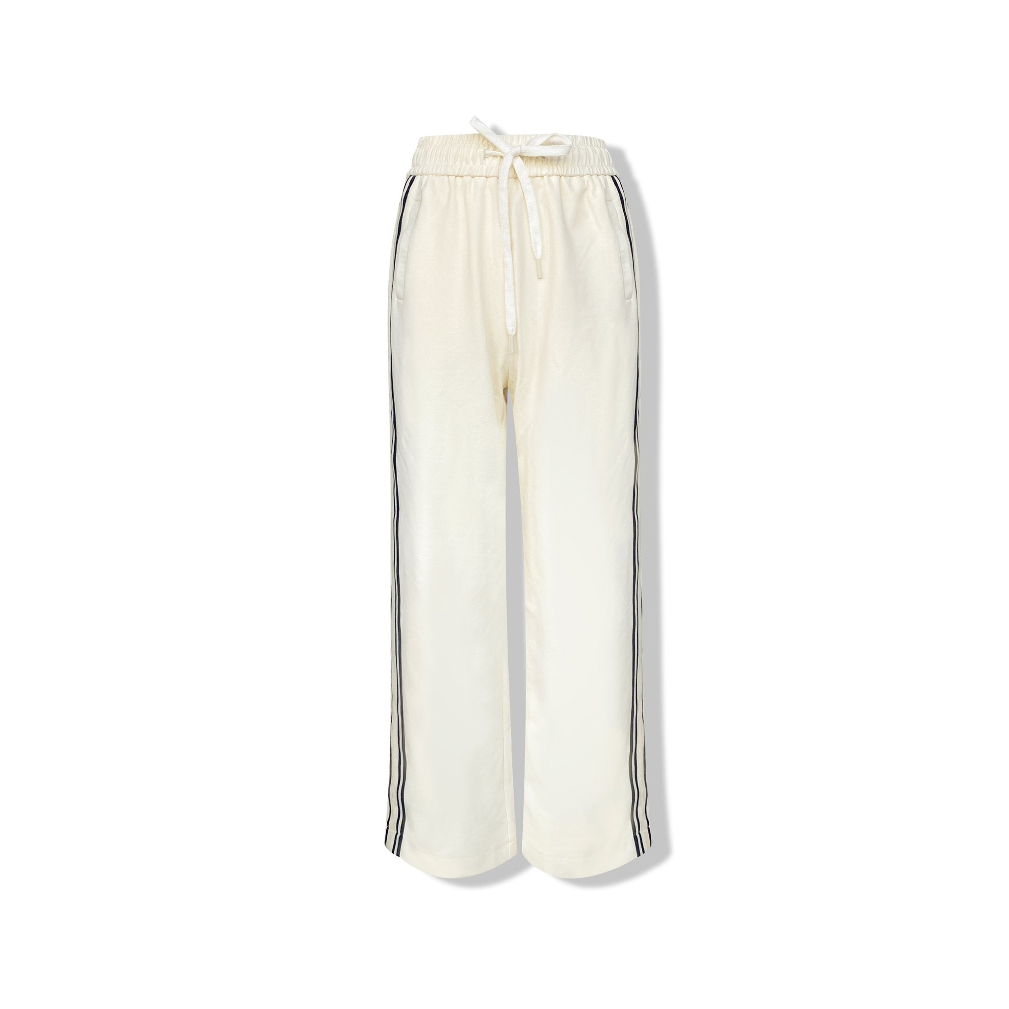 AIMME SPARROW White Striped Lounge Pants | MADA IN CHINA