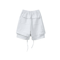 VANN VALRENCÉ White Structural Patchwork Shorts | MADA IN CHINA