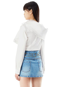 MARRKNULL White Surround Lace Blouse | MADA IN CHINA