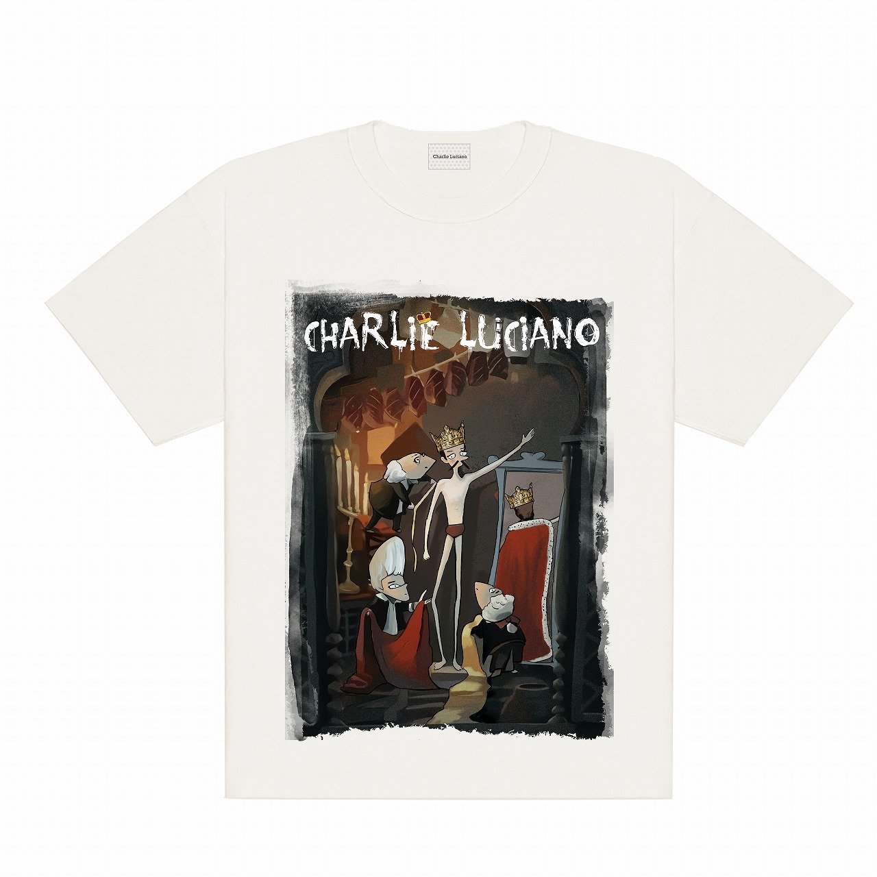 CHARLIE LUCIANO White The Emperor's New Clothes Print Tee | MADA IN CHINA