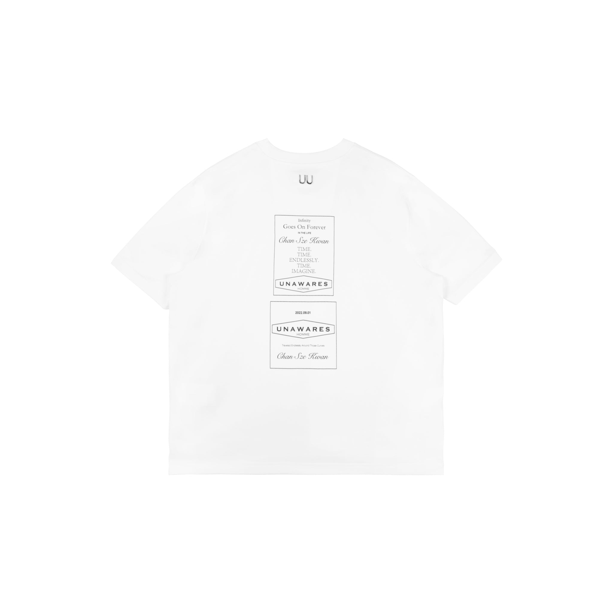 UNAWARES White Transfer Logo Printing Loose Fit T-shirt | MADA IN CHINA