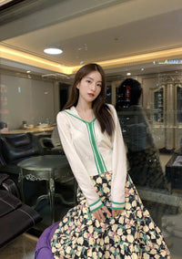 HERLIAN White V-Neck Knitted Sweatshirt | MADA IN CHINA