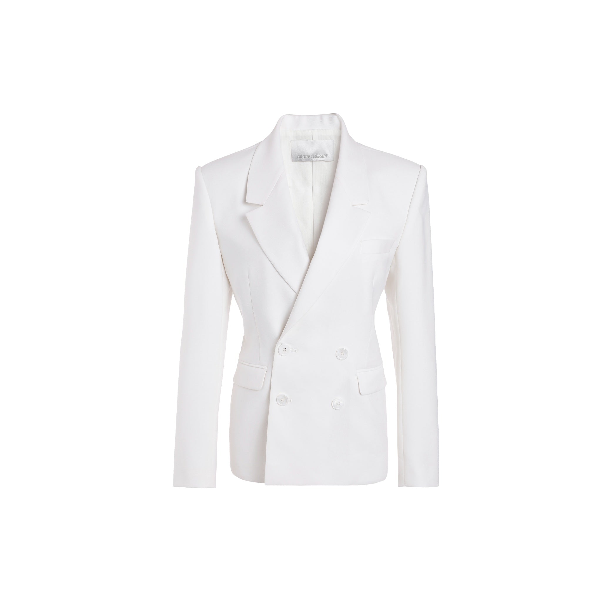 GROUP THERAPY White Wool Slim Fit Suit | MADA IN CHINA
