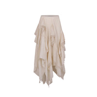 ELYWOOD White Woolen Mid-Length Skirt | MADA IN CHINA