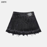 SMFK Wilderness Wandering Black Pleated Short Jeans | MADA IN CHINA