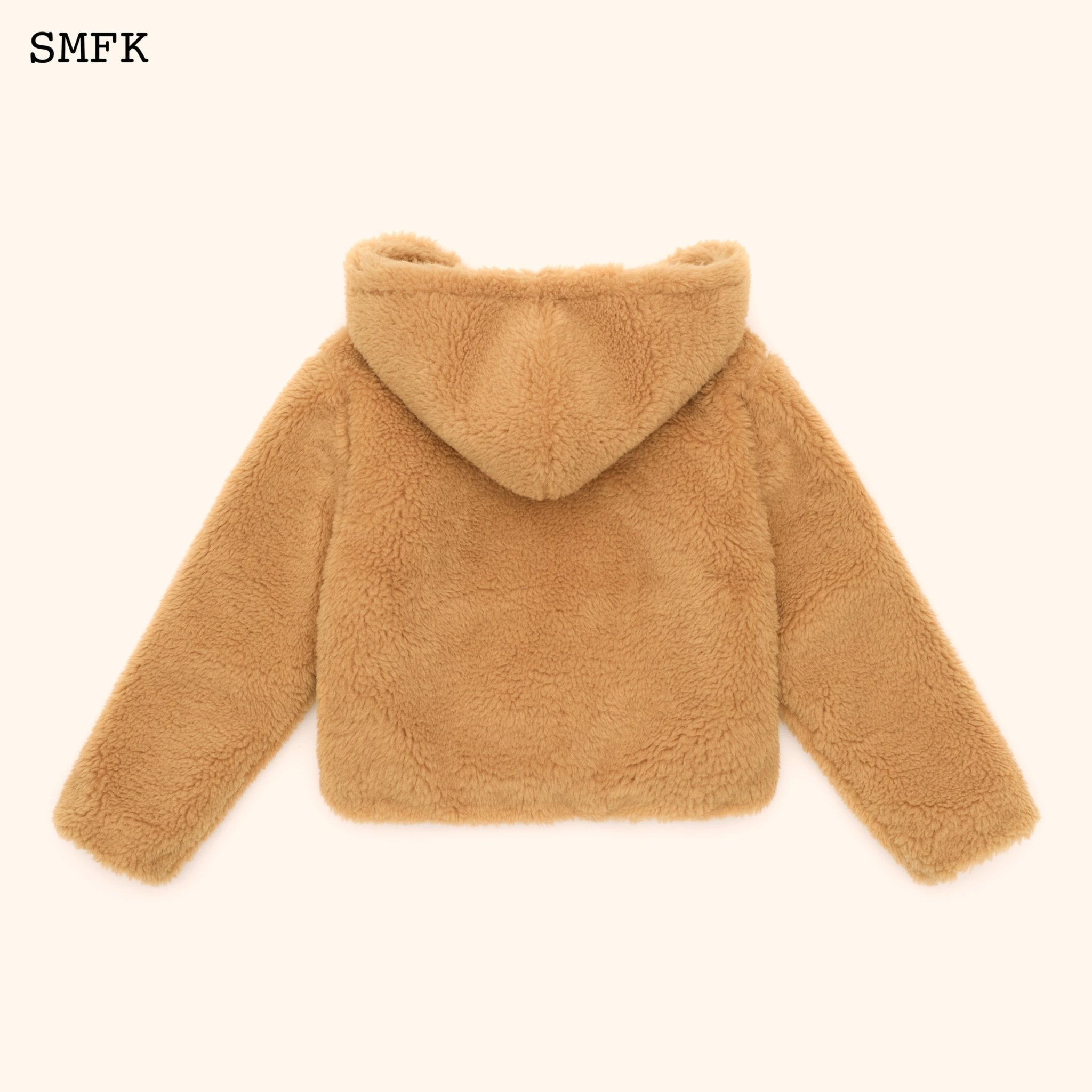 SMFK WildWorld Adventure Faux Fur Short Hoodie In Ginger | MADA IN CHINA