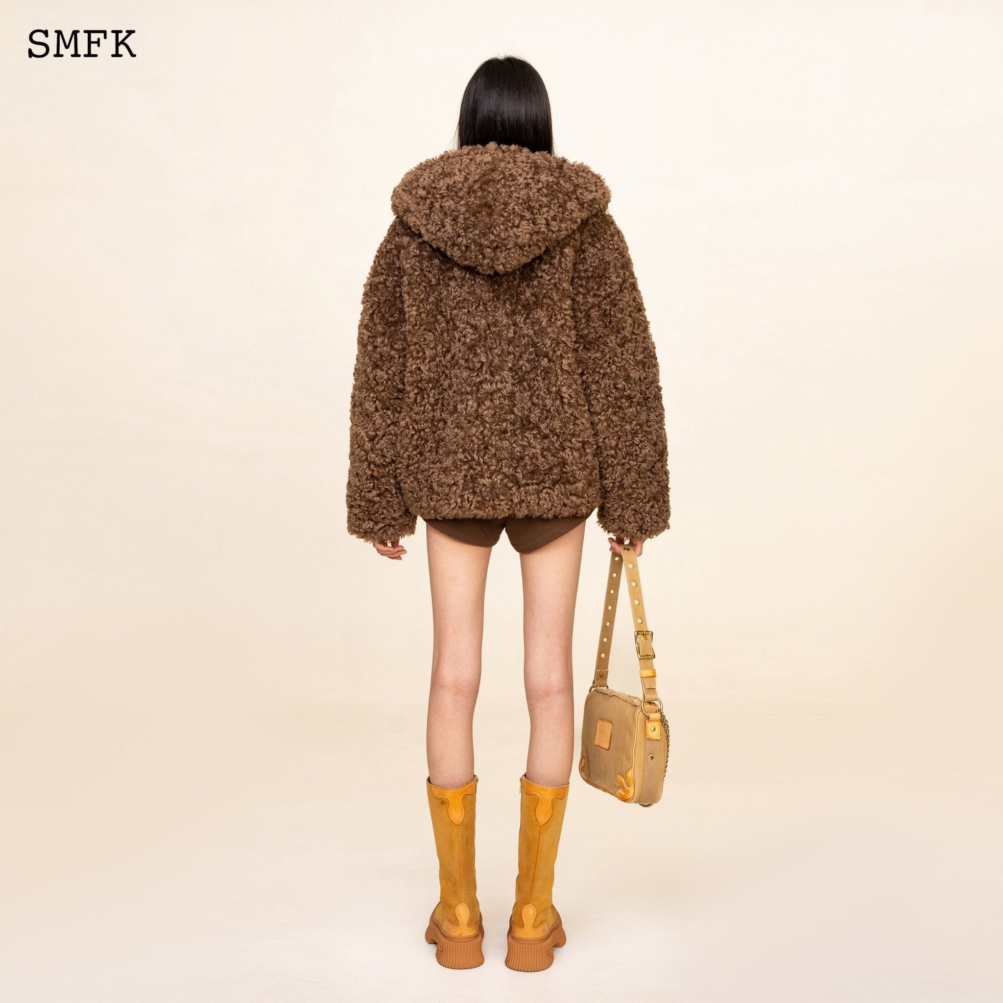 SMFK WildWorld Adventure Outdoor Faux Fur Hoodie In Brown | MADA IN CHINA