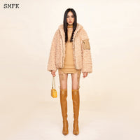 SMFK WildWorld Adventure Outdoor Faux Fur Hoodie In Cream | MADA IN CHINA