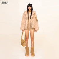 SMFK WildWorld Adventure Outdoor Faux Fur Hoodie In Cream | MADA IN CHINA