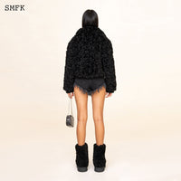 SMFK WildWorld Adventure Short Faux Fur Jacket In Black | MADA IN CHINA