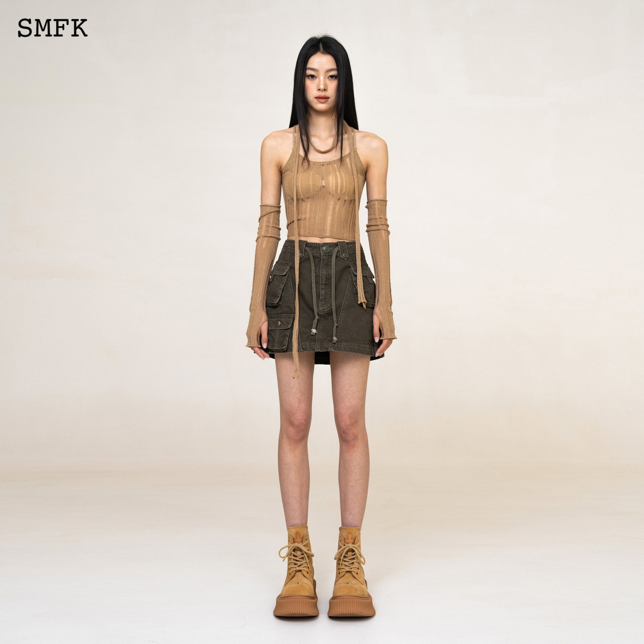 SMFK WildWorld Army Green Stray Mini Skirt | MADA IN CHINA