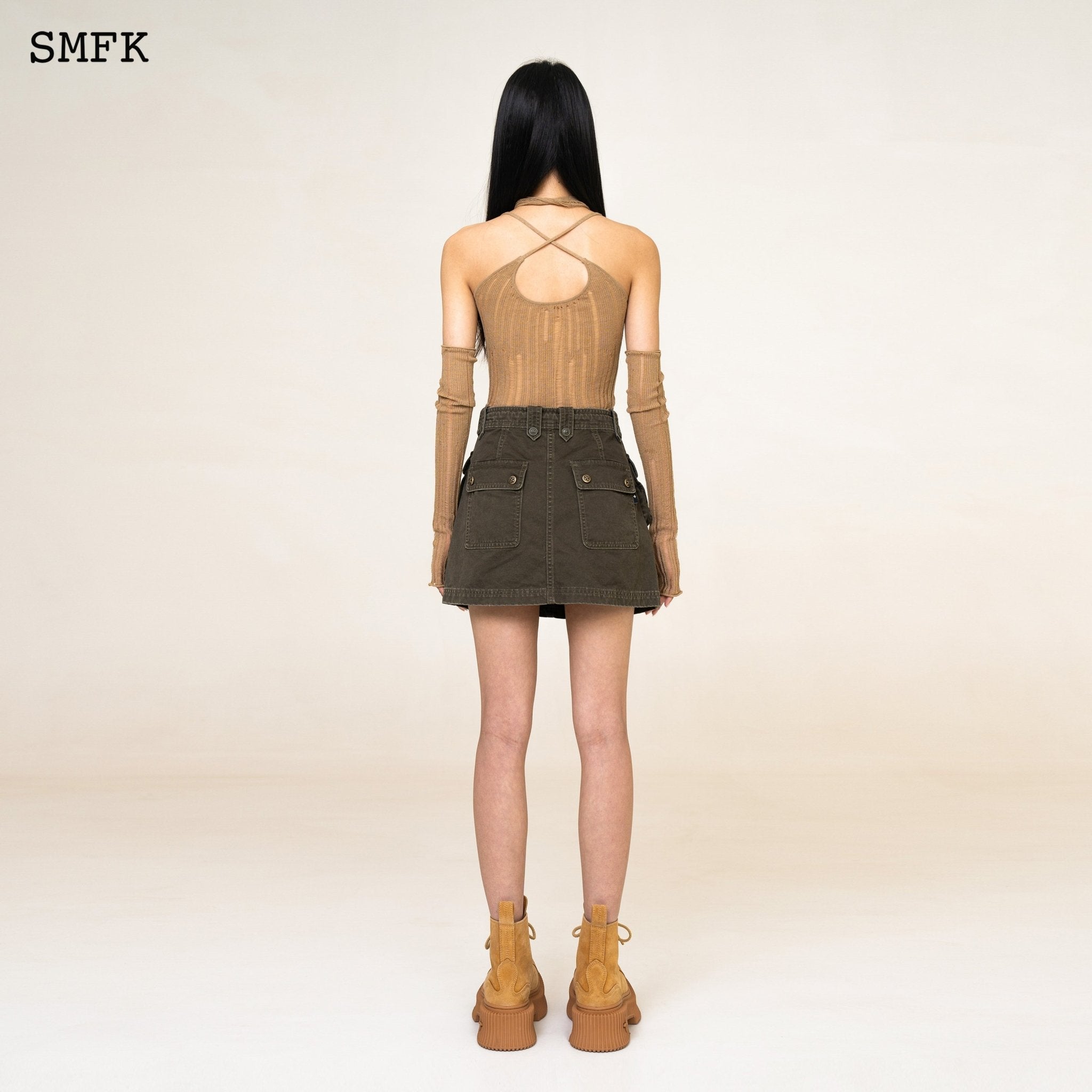 SMFK WildWorld Army Green Stray Mini Skirt | MADA IN CHINA