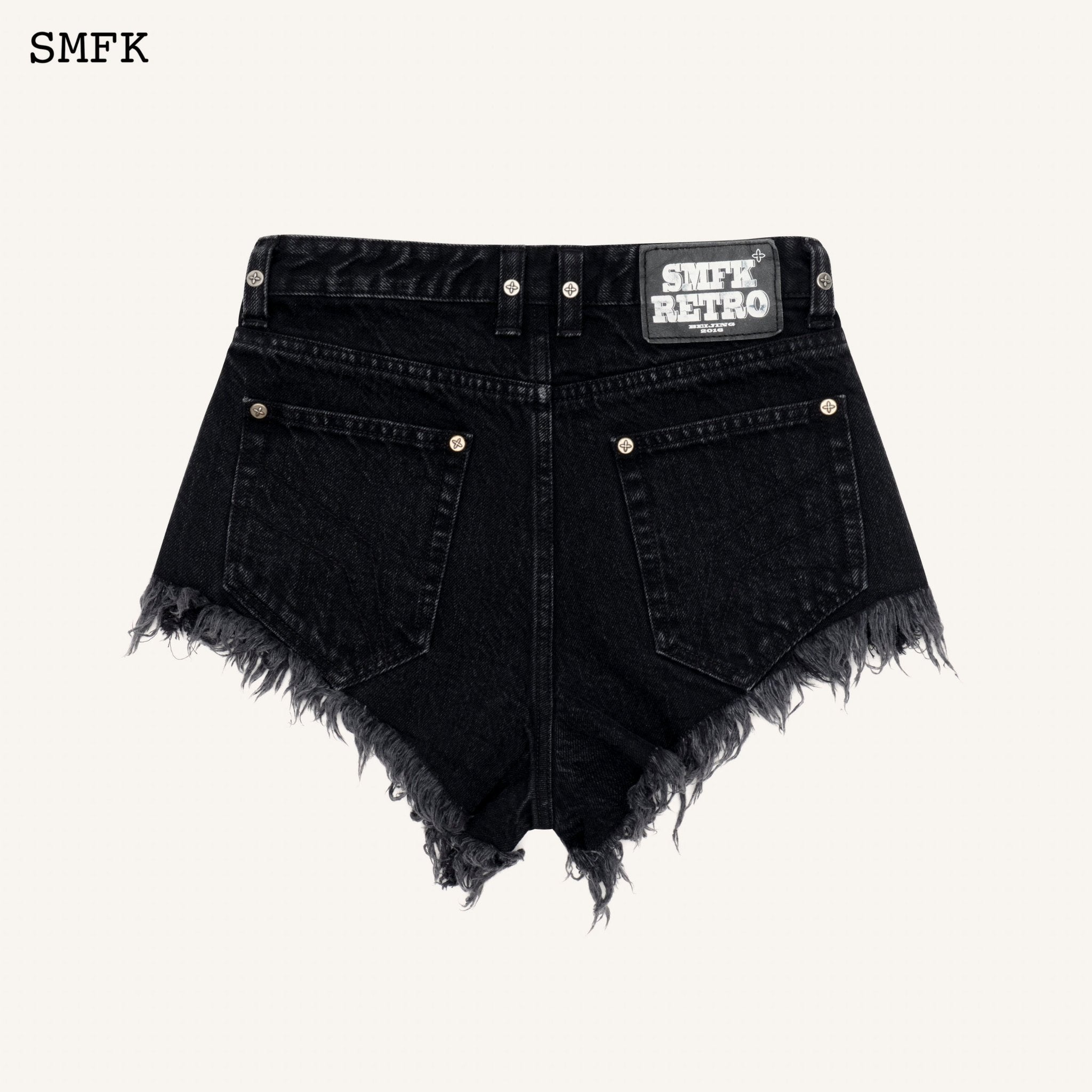 SMFK WildWorld Black Stray Shorts Jeans | MADA IN CHINA