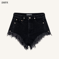 SMFK WildWorld Black Stray Shorts Jeans | MADA IN CHINA