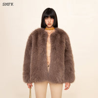 SMFK WildWorld Classic Faux Fur Jacket In Purple | MADA IN CHINA