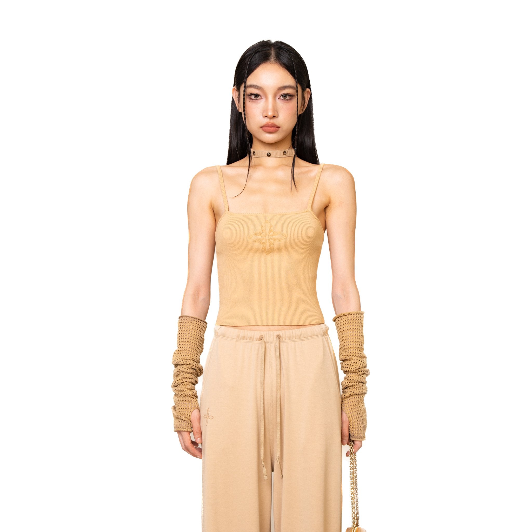 SMFK WildWorld Cross Knitted Crop Top | MADA IN CHINA