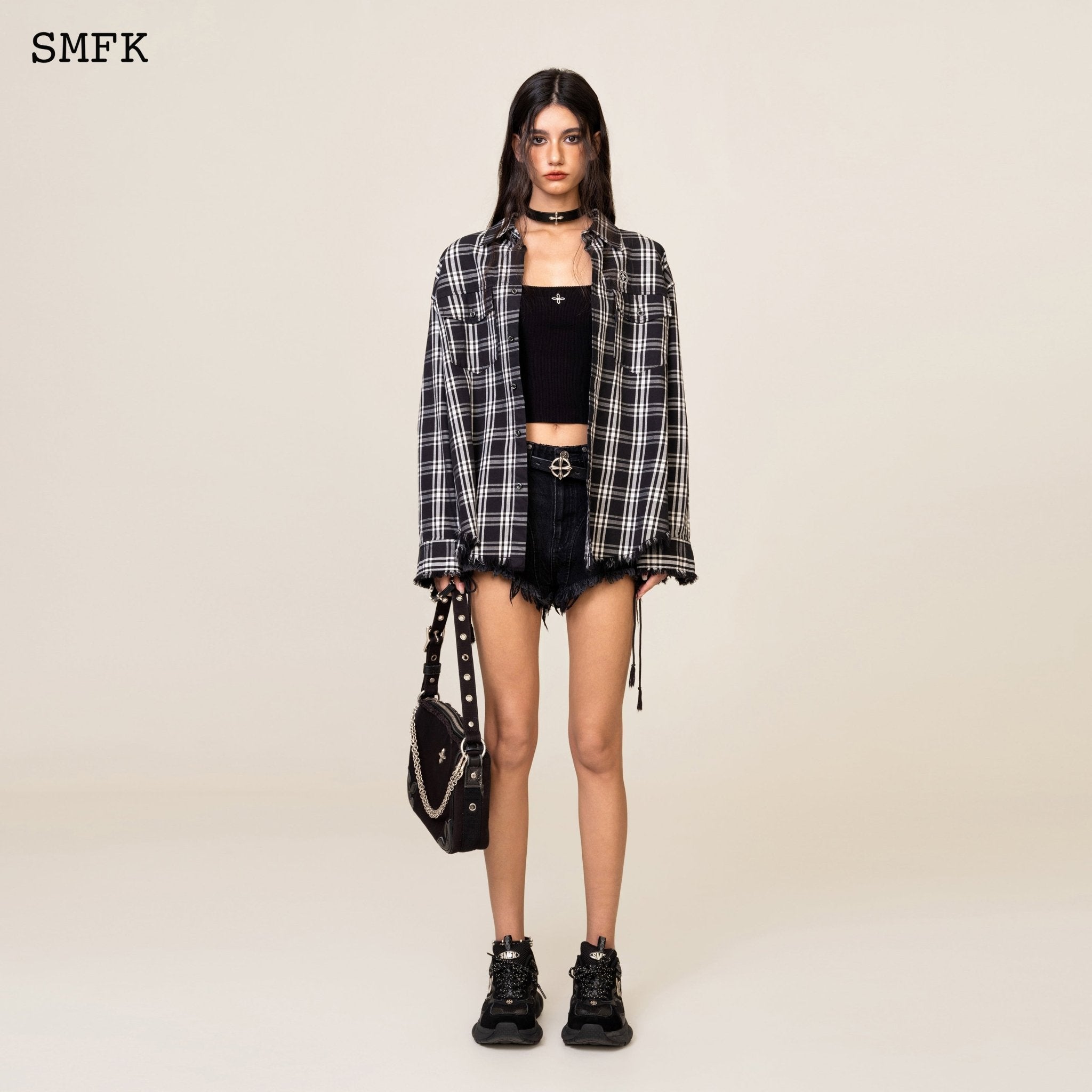 SMFK WildWorld Cross Riding Knitted Vest Top In Black | MADA IN CHINA