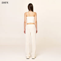 SMFK WildWorld Cross Riding Knitted Vest Top In White | MADA IN CHINA