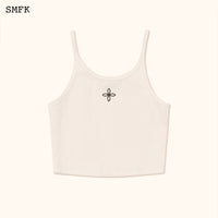 SMFK WildWorld Cross Sporty Vest Top In White | MADA IN CHINA