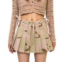 SMFK WildWorld Desert Camouflage Pleated Mini Skirt | MADA IN CHINA