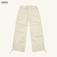 SMFK WildWorld Parachute Wide-Leg Pants In White | MADA IN CHINA