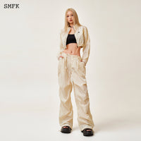 SMFK WildWorld Parachute Wide-Leg Pants In White | MADA IN CHINA