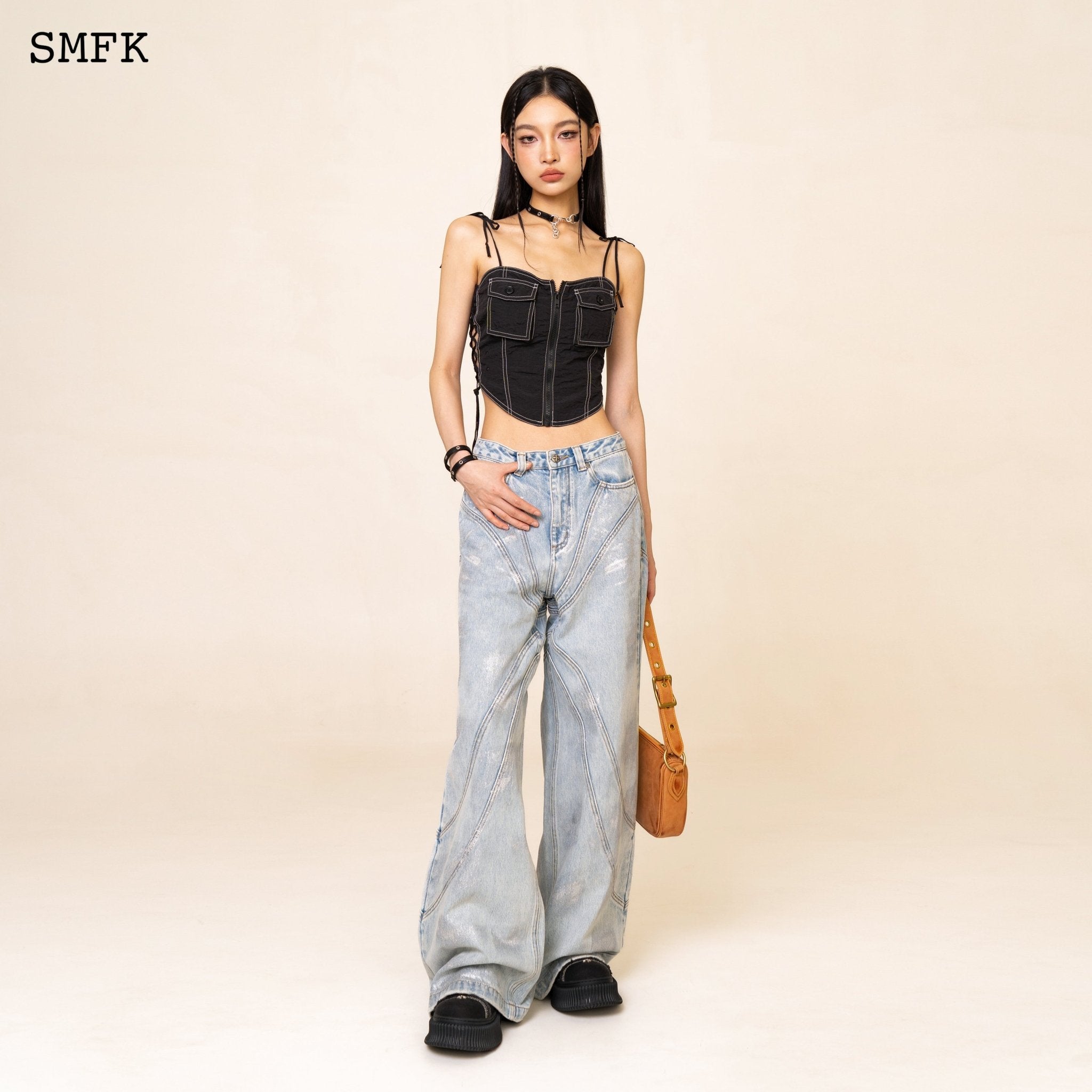 SMFK WildWorld Pheonix Loose Jeans Ocean Blue | MADA IN CHINA