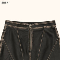 SMFK WildWorld Retro Leather Short Skirt | MADA IN CHINA