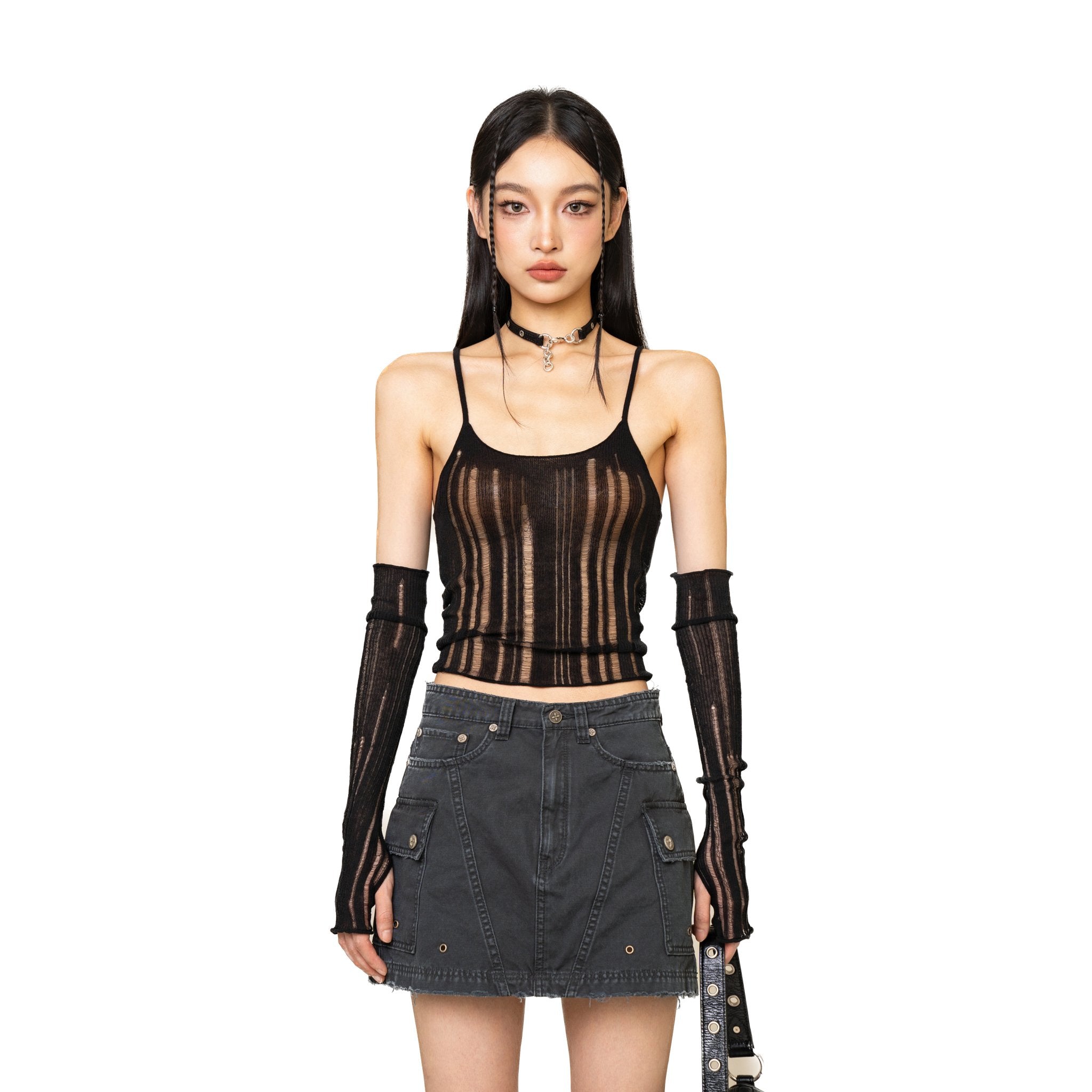 SMFK WildWorld Spider Web Knitted Top Set | MADA IN CHINA