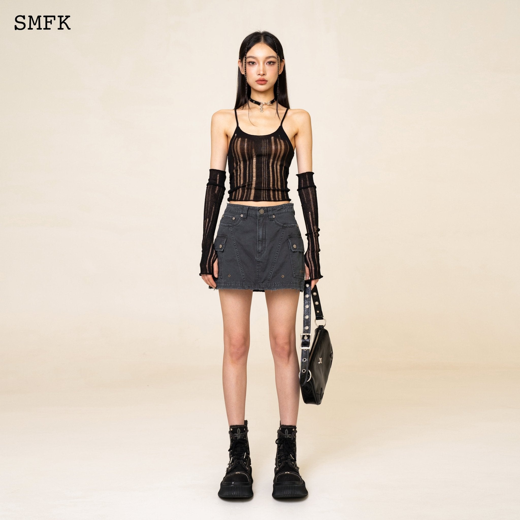 SMFK WildWorld Stray Grey Workwear Style Skirt | MADA IN CHINA
