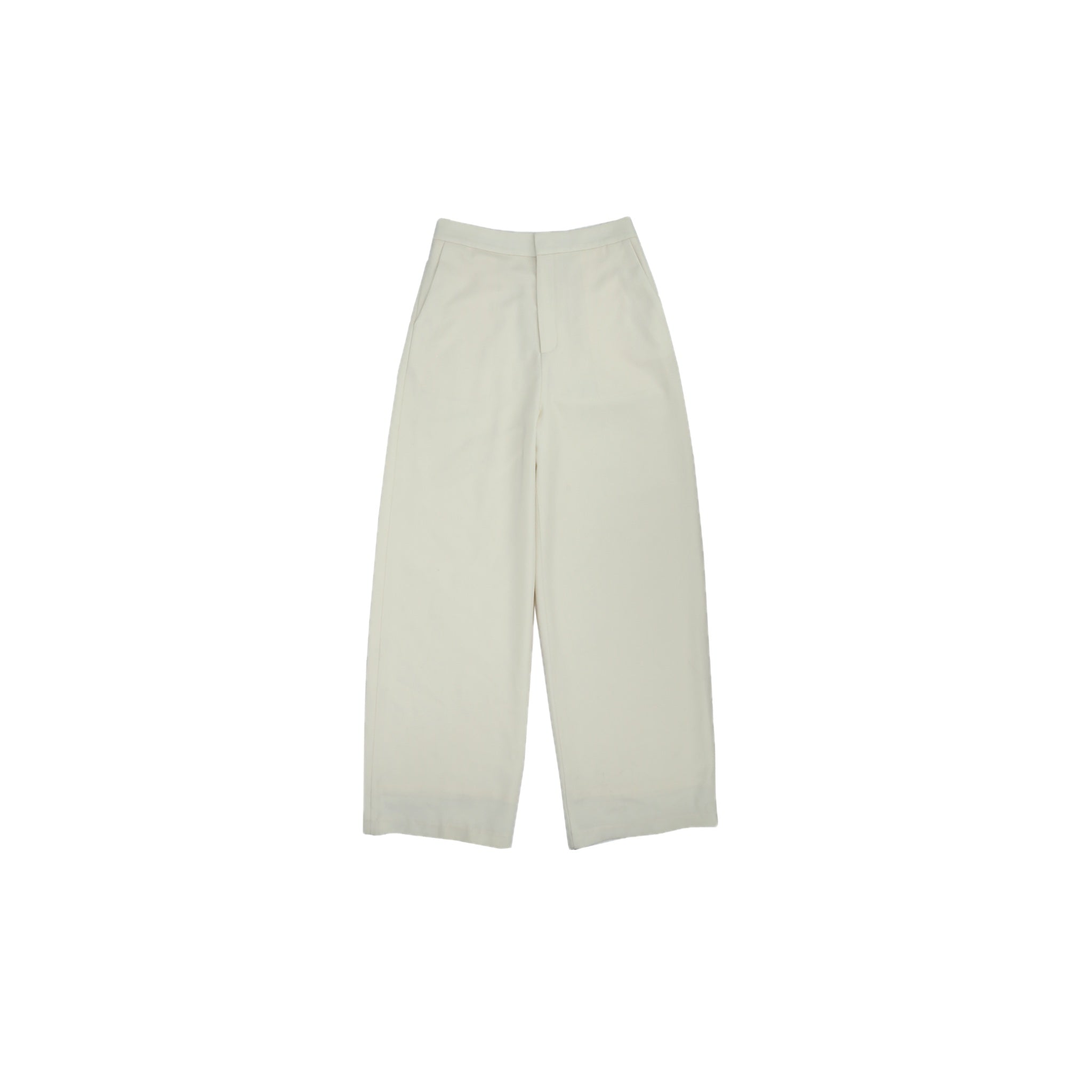 ilEWUOY Wool Wide Leg Pants in White | MADA IN CHINA