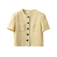 ICE DUST Yellow Acrylic Button Jacket | MADA IN CHINA