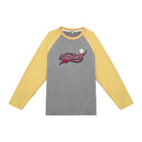 SOMESOWE Yellow Baseball Logo Print Shirt | MADA IN CHINA