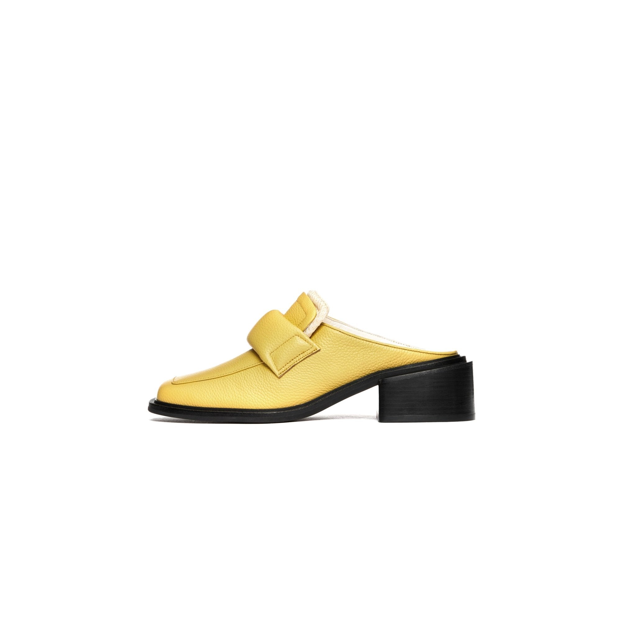 LOST IN ECHO Yellow Double Tongue Padded Vamp Sports Elements Loafer Slippers | MADA IN CHINA