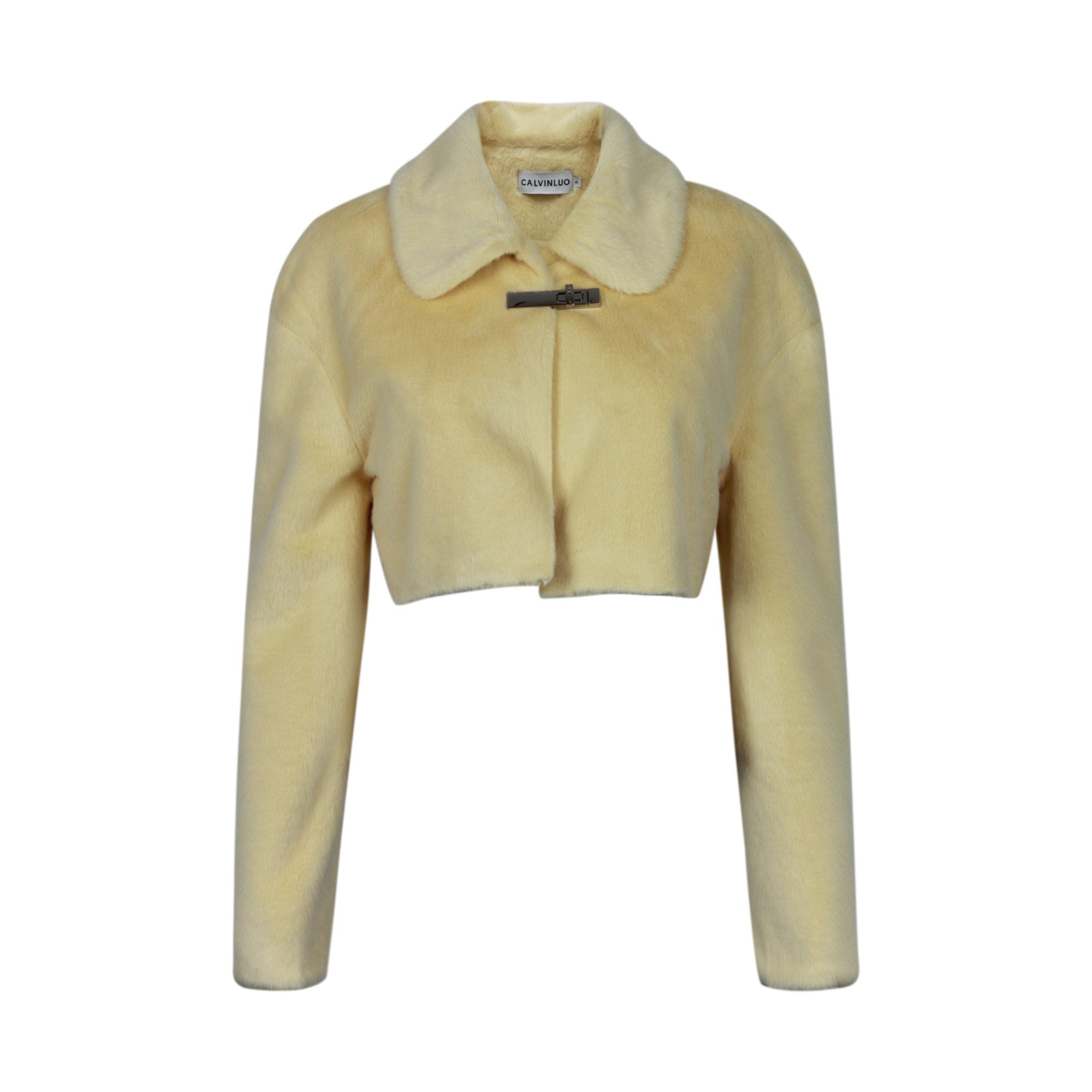 CALVIN LUO Yellow Faux-Mink Twist-Lock Jacket | MADA IN CHINA
