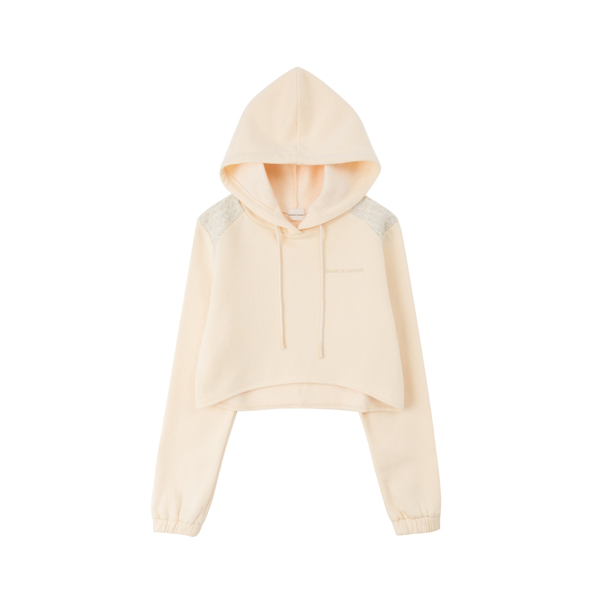 CHARLIE LUCIANO Yellow Panelled Cropped Hoodie | MADA IN CHINA