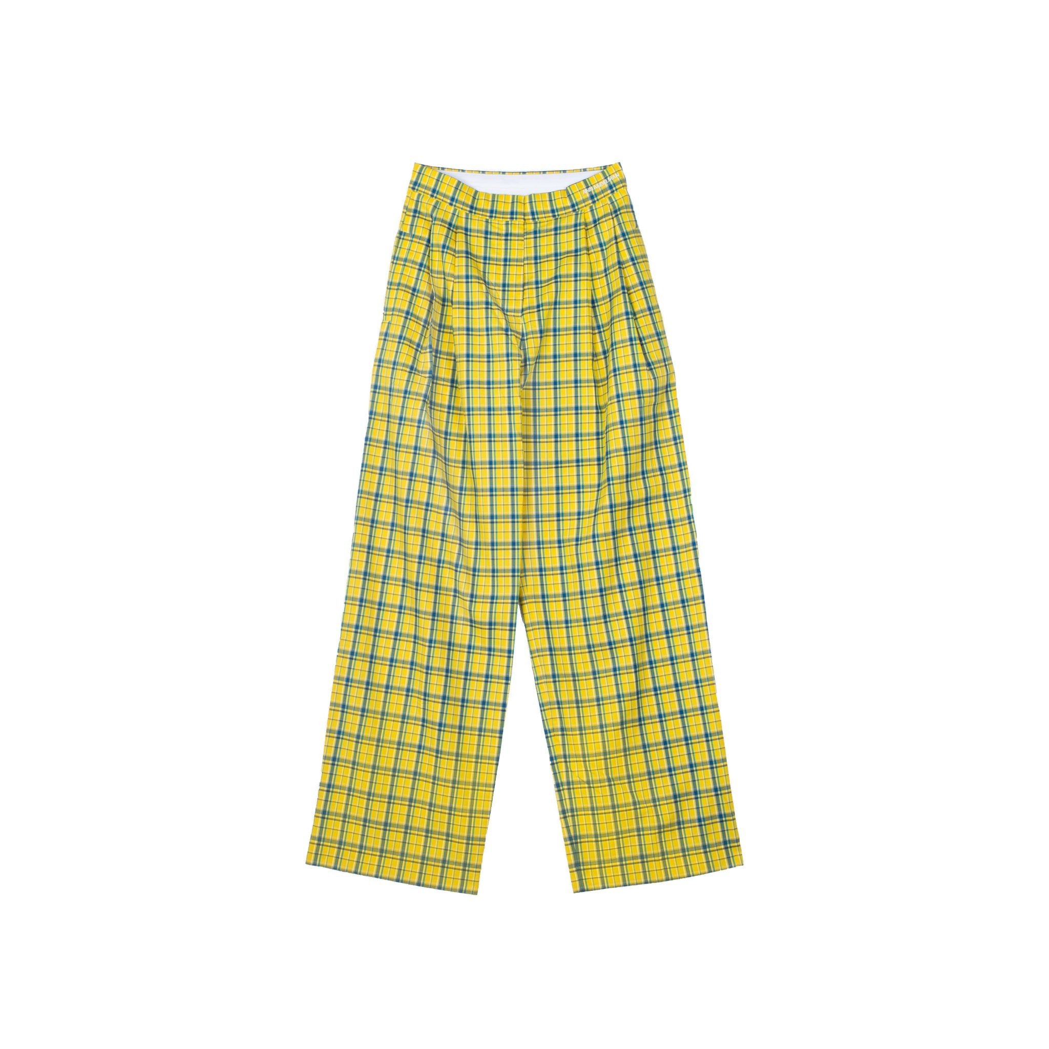 ANN ANDELMAN Yellow Plaid Trousers | MADA IN CHINA