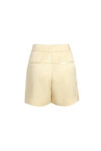 FENGYI TAN Yellow Slit Three-Dimensional Floral Shorts | MADA IN CHINA