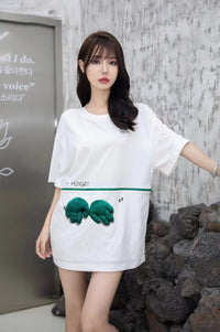 Andrea Martin Zip Up Monster White T-Shirt | MADA IN CHINA
